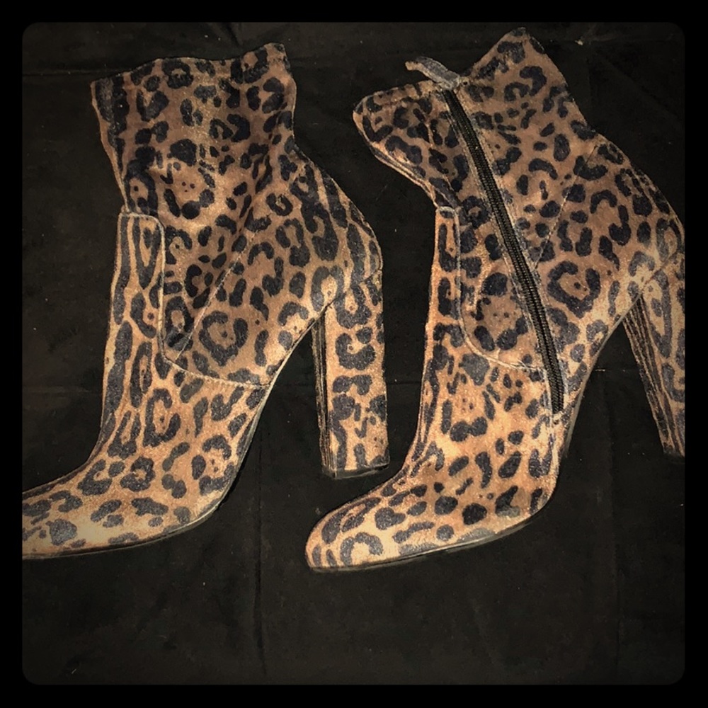 Steve Madden Leopard Print Ankle Booties